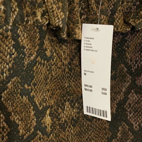 BNWT SEXY GORGEOUS URBAN OUTFITTERS SNAKESKIN PRINT BROWN MINI DRESS | STRETCHY - Picture 5 of 8